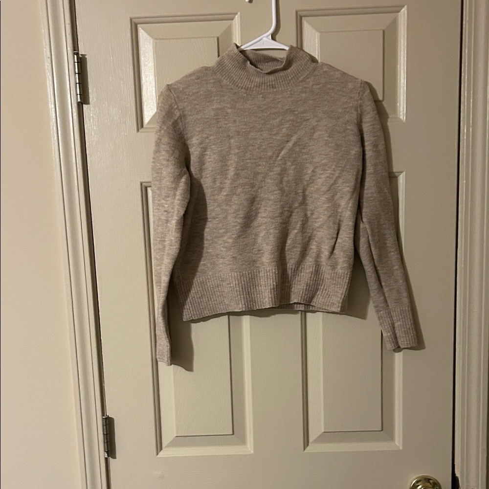 Women's Beige Turtleneck Sweater